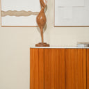 Aurento White Volakas Top Wooden Base Buffet Table