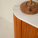 Aurento White Volakas Top Wooden Base Buffet Table