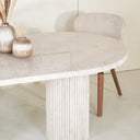 Auri Beige Marble Dining Table