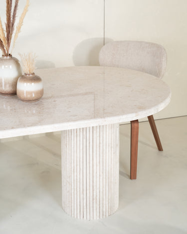 Auri Beige Marble Dining Table