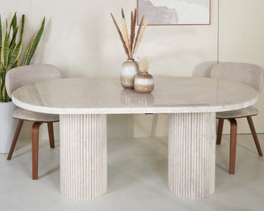 Auri Beige Marble Dining Table