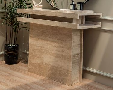 Auri Travertine Marble Console Table