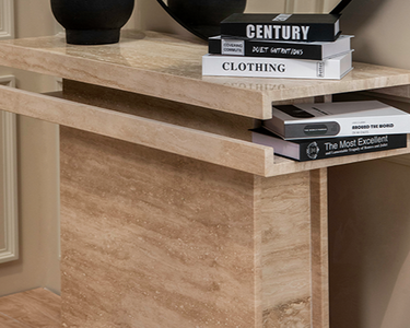 Auri Travertine Marble Console Table