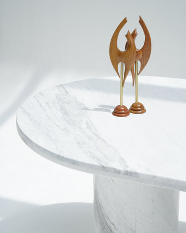 Averis White Volakas Dining Table