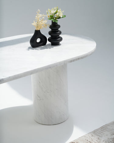 Averis White Volakas Dining Table