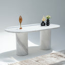 Averis White Volakas Dining Table