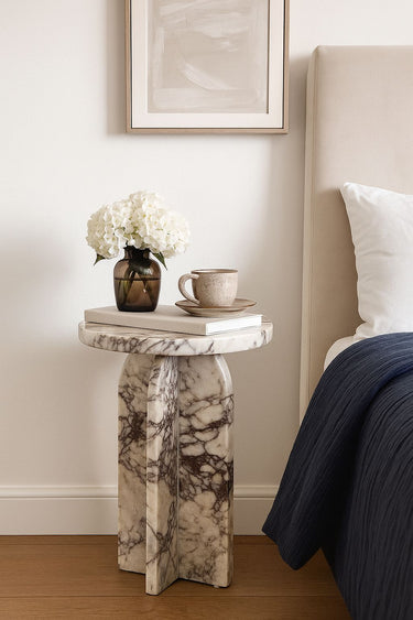 Aviro Calacatta Viola Marble Side Table