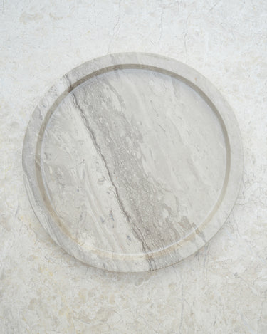 Beatrix White wood Marble Platter