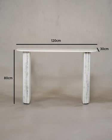 Biancia White Volakas Marble Console Table