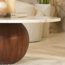 Cala Wooden Base With Volakas Marble Coffee Table