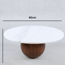 Cala Wooden Base With Volakas Marble Coffee Table