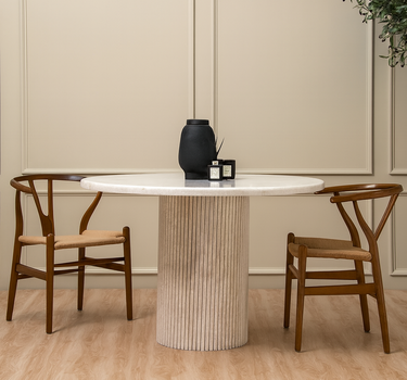 Cela Beige Marble Dining Table