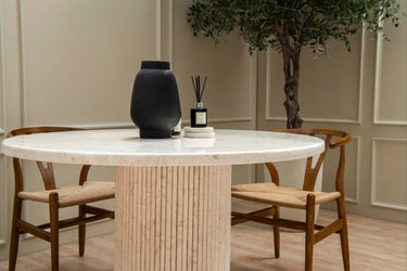 Cela Beige Marble Dining Table