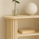 Dina Beige Marble Corner Console Table