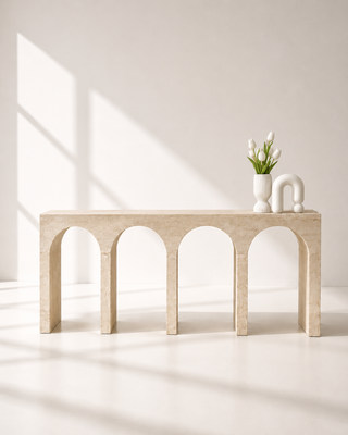 Dorothea Travertine Console Table