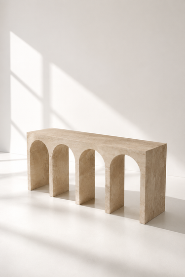 Dorothea Travertine Console Table