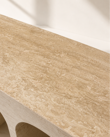 Dorothea Travertine Console Table