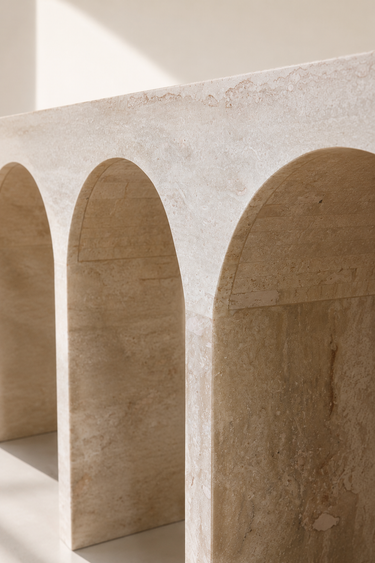 Dorothea Travertine Console Table