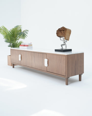 Emin Afyon Sugar Marble & Walnut TV Unit