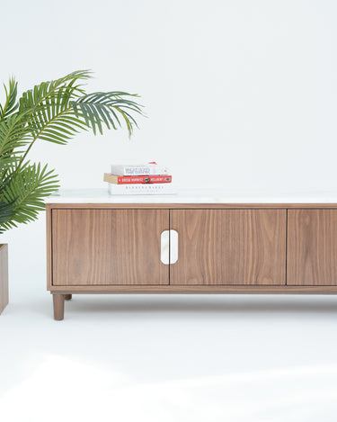 Emin Afyon Sugar Marble & Walnut TV Unit