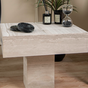 Graya White Wood Marble Side Table