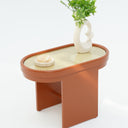 Imogen Side Table - Painted MDF with Rattan Top
