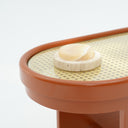Imogen Side Table - Painted MDF with Rattan Top