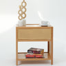 Karin Beech Wood & Rattan Side Table