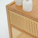 Karin Beech Wood & Rattan Side Table