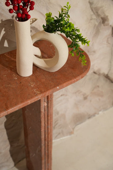 Linu Red Marble Console