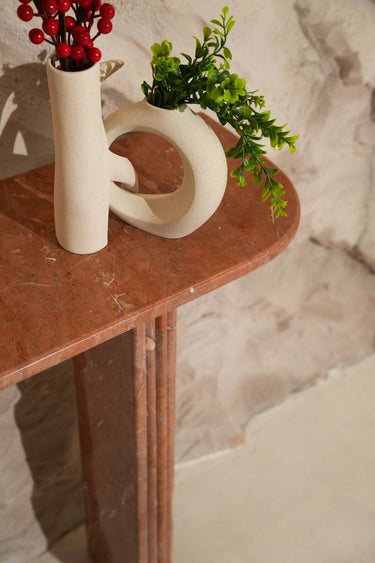 Linu Red Marble Console