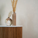 Liora Bedside Table – Volakas Marble Top with Wooden Base