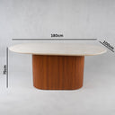 Liva Travertine Marble With Wooden Base Dining Table