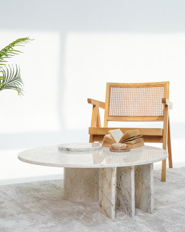 Lorin Beige & Calacatta Viola Marble Coffee Table
