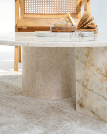 Lorin Beige & Calacatta Viola Marble Coffee Table