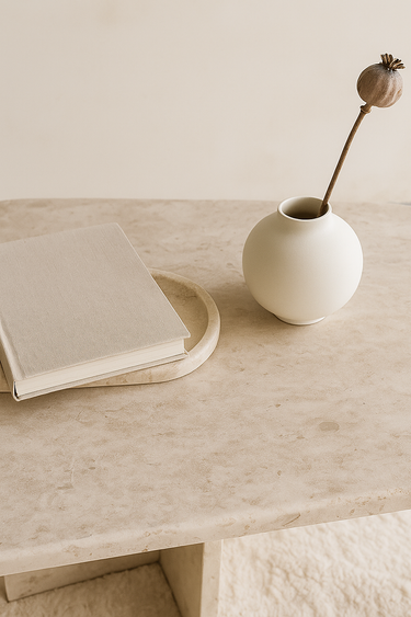 Lovia Beige Marble Coffee Table