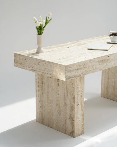 Lumora Italy Travertine Marble Desk