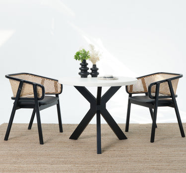 Lunera Outdoor Dining Table - White Micro Cement Top