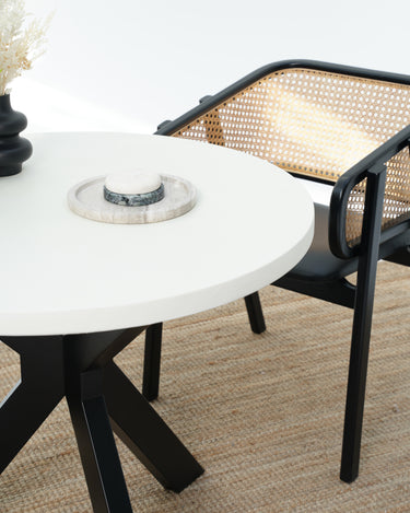 Lunera Outdoor Dining Table - White Micro Cement Top