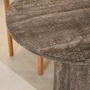 Lyra Silver Travertine Dining Table