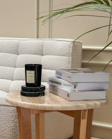 Nia Travertine Marble Top Side Table