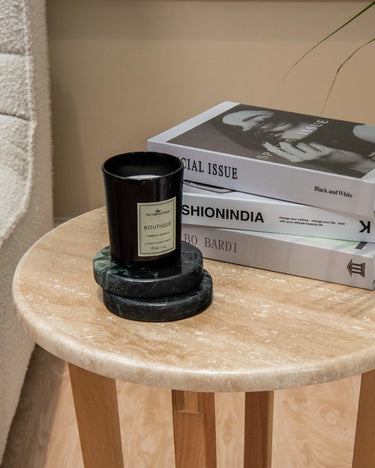 Nia Travertine Marble Top Side Table
