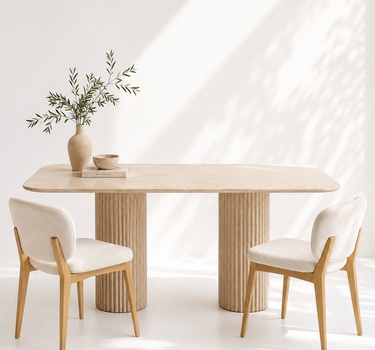Omera Beige Marble Dining Table