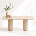 Omera Beige Marble Dining Table