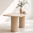 Omera Beige Marble Dining Table