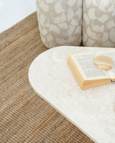 Orina Triangle Coffee Table - Beige Marble