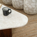 Orina Triangle Coffee Table - Beige Marble