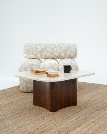Orina Triangle Coffee Table - Beige Marble