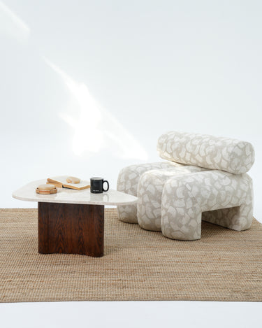 Orina Triangle Coffee Table - Beige Marble