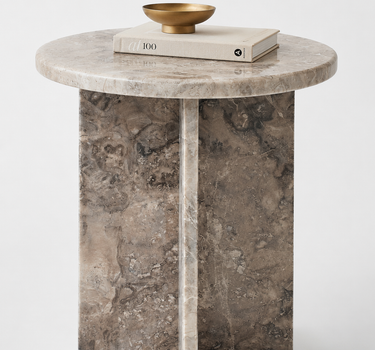 Orsen Amazon Grey Marble Side Table